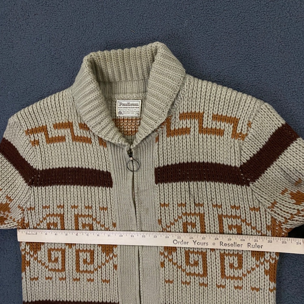Vintage Pendleton Cardigan Sweater Mens XL Cowichan Aztec Big Lebowski Dude - Picture 12 of 14
